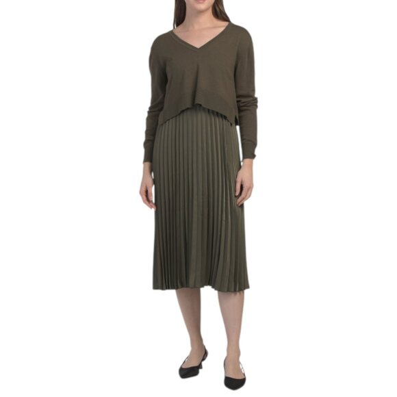 Sam Edelman Dresses & Skirts - SAM EDELMAN Plisse Dress With Sweater